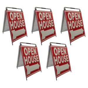 Open House Sign Metal A-Frame - 5 Pack - MOD - Red