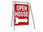 Open House Sign Metal A-Frame Kit - 5 Pack - Swinger - Red - EZee Post