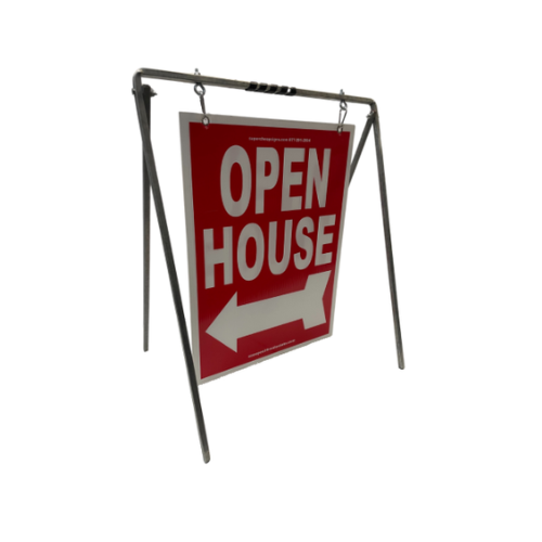 Open House Sign Metal A-Frame Kit - 5 Pack - Swinger - Red