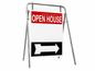 Open House Sign Metal A-Frame Kit - 5 Pack - Swinger - Red/White/Black - EZee Post