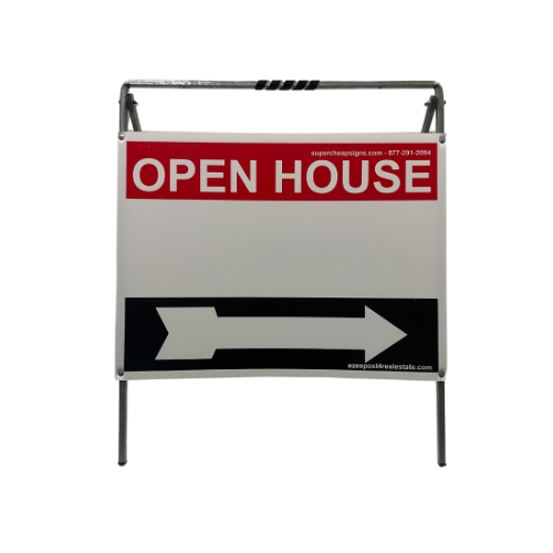 Open House Sign Metal A-Frame Kit - 5-Pack - Red/White/Black