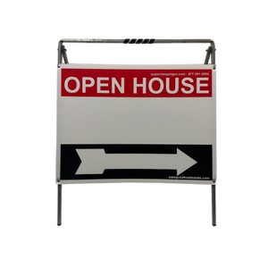 Open House Sign Metal A-Frame Kit - 5-Pack - Red/White/Black