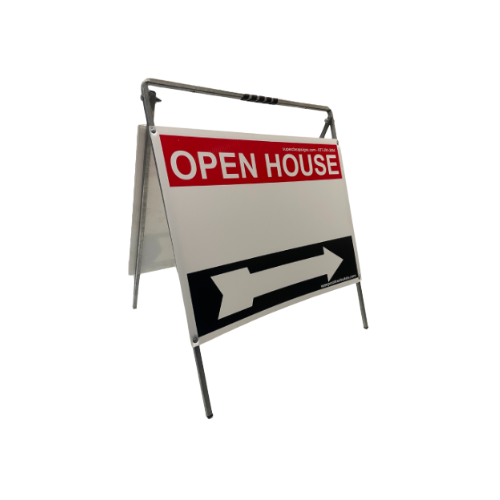 Open House Sign Metal A-Frame Kit - 5-Pack - Red/White/Black