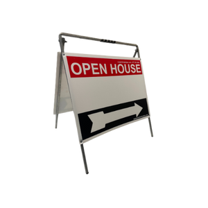 Open House Sign Metal A-Frame Kit - 5-Pack - Red/White/Black