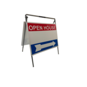 Open House Sign Metal A Frame Kit - 5 Pack - Red/White/Blue