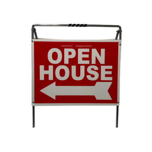 Open House Sign Metal A-Frame Kit - 5 Pack - Red