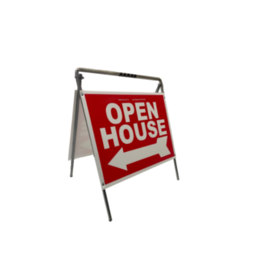 Open House Sign Metal A-Frame Kit - 5 Pack - Red