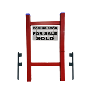 Double Post 2-Piece Real Estate Yard Sign (Riders Included) - Red
