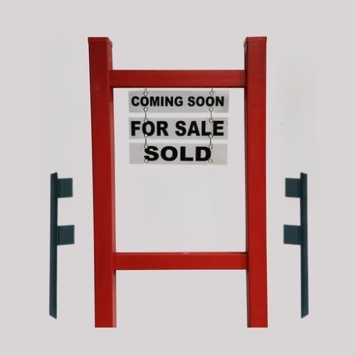 Double Post 2-Piece Real Estate Yard Sign (Riders Included) - Red