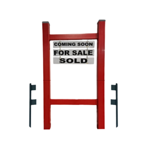 Double Post 2-Piece Real Estate Yard Sign (Riders Included) - Red