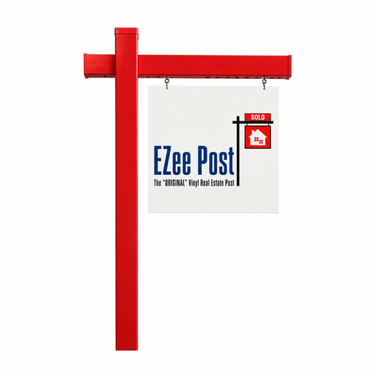 Classic 2-Piece Real Estate Sign Post - Red - EZee Post
