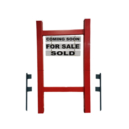 Double Post 2-Piece Real Estate Yard Sign (Riders Included) - Red