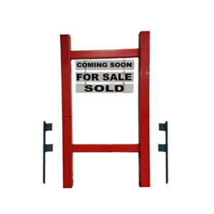 Double Post 2-Piece Real Estate Yard Sign (Riders Included) - Red