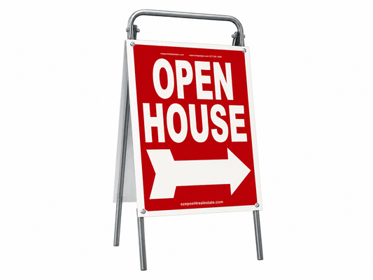 Open House Sign Metal A-Frame - 5 Pack - Mini - Red - EZee Post