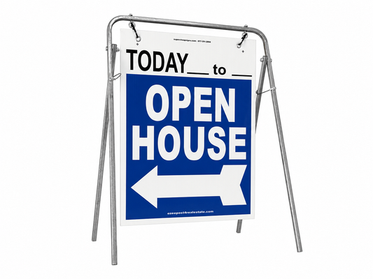 Open House Sign Metal A-Frame Kit - 5 pack- Today - Swinger - Blue - EZee Post