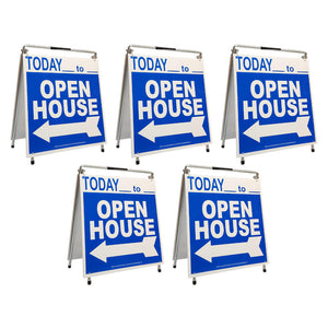 Open House Sign A-Frame Kit - 5 Pack - Today - Blue
