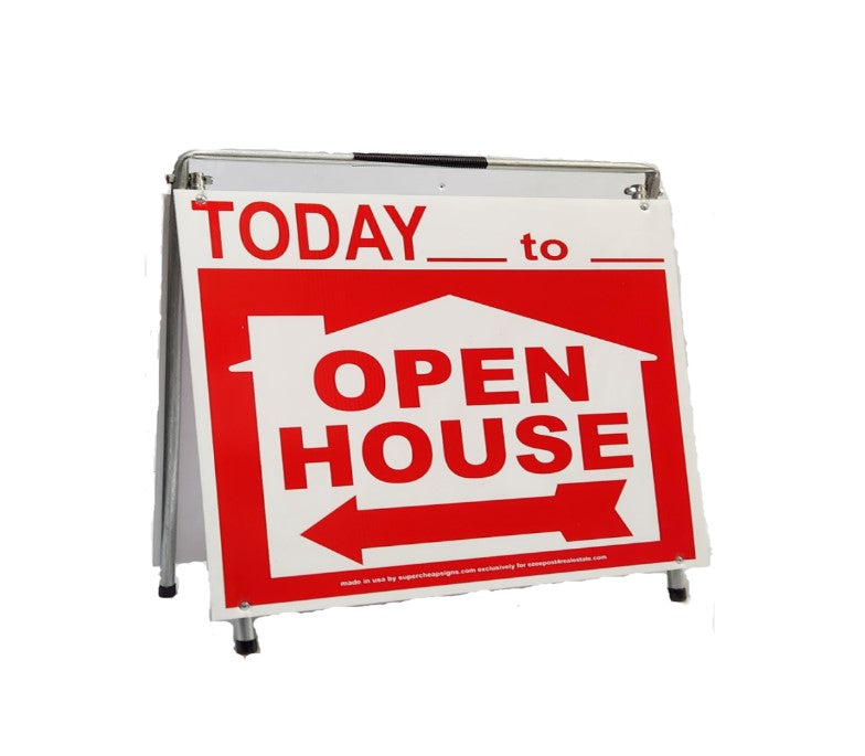 Open House Sign A-Frame Kit - 5 Pack - Today- House Graphic - Red