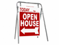 Open House Sign Metal A-Frame Kit - 5 Pack - Today - Swinger - Red - EZee Post