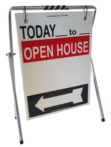 Open House Sign A-Frame Kit - 5 Pack - Swinger - Today - House Graphic - Red/White/Black