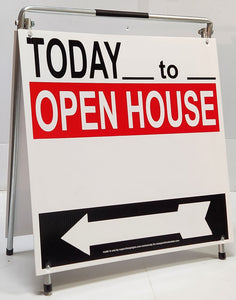 Open House Sign A-Frame Kit - 5 Pack - Today - Red/White/Black