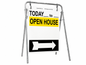 Open House Sign Metal A-Frame Kit - 5 Pack - Today - Swinger - Yellow/White/Black - EZee Post