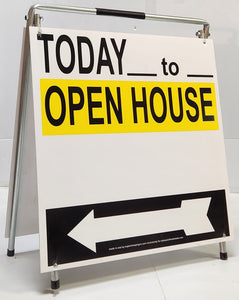 Open House Sign A-Frame Kit - 5 Pack - Today - Yellow/White/Black