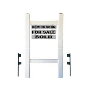 Double Post 2-Piece Real Estate Yard Sign (Riders Included) - White