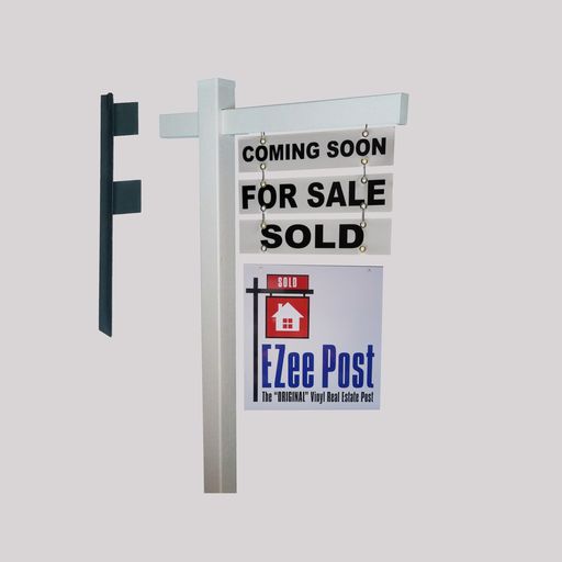 Classic Real Estate Yard Sign Post - White
