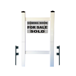 Double Post 2-Piece Real Estate Yard Sign (Riders Included) - White
