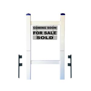 Double Post 2-Piece Real Estate Yard Sign (Riders Included) - White