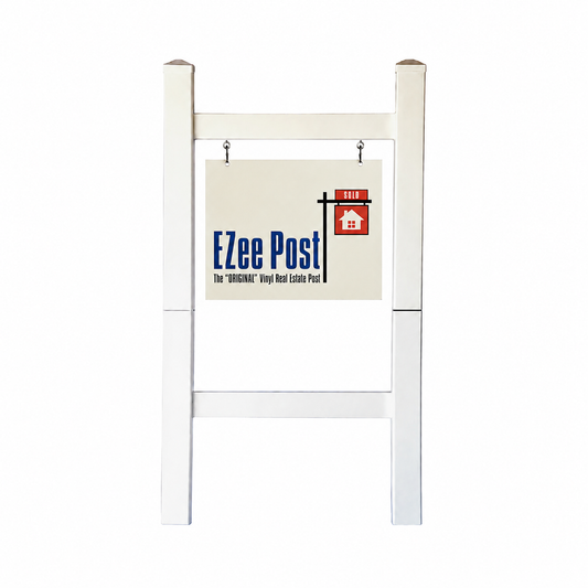 Double 2-Piece Real Estate Sign Post - White - EZee Post