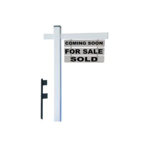 Classic 2-Piece Real Estate Yard Sign Post (Riders Included) - White