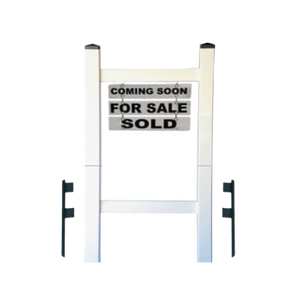 Double Post 2-Piece Real Estate Yard Sign (Riders Included) - White