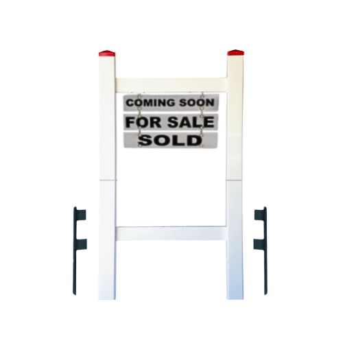 Double Post 2-Piece Real Estate Yard Sign (Riders Included) - White