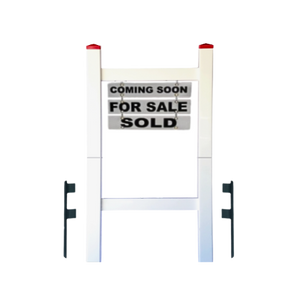 Double Post 2-Piece Real Estate Yard Sign (Riders Included) - White