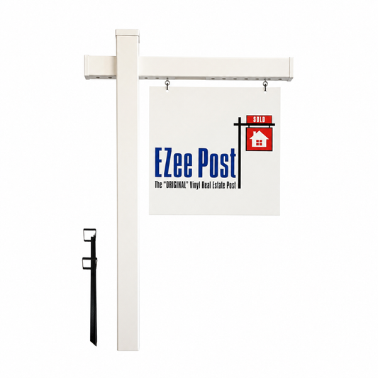Classic 2-Piece Real Estate Sign Post - White - EZee Post