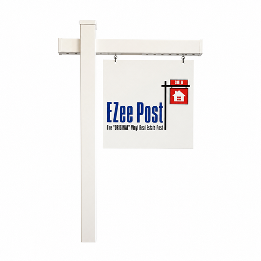 Classic 2-Piece Real Estate Sign Post - White - EZee Post