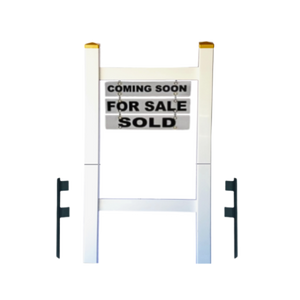Double Post 2-Piece Real Estate Yard Sign (Riders Included) - White