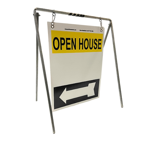 Open House Sign Metal A-Frame Kit - 5 Pack - Swinger - Yellow/White/Black