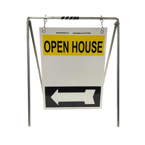 Open House Sign Metal A-Frame Kit - 5 Pack - Swinger - Yellow/White/Black