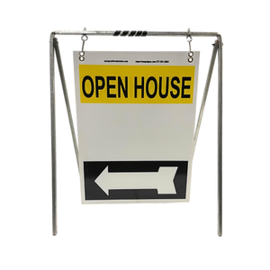 Open House Sign Metal A-Frame Kit - 5 Pack - Swinger - Yellow/White/Black
