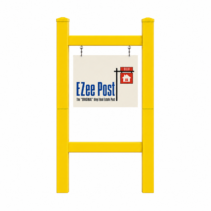 Double 2-Piece Real Estate Sign Post - Yellow - EZee Post