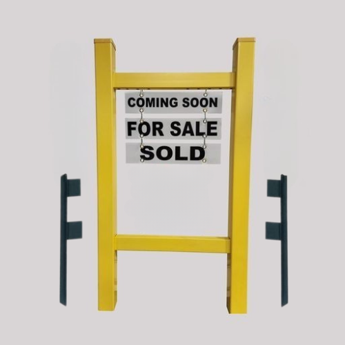 Double Post 2-Piece Real Estate Yard Sign (Riders Included) - Yellow