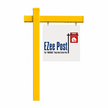 Classic 2-Piece Real Estate Sign Post - Yellow - EZee Post