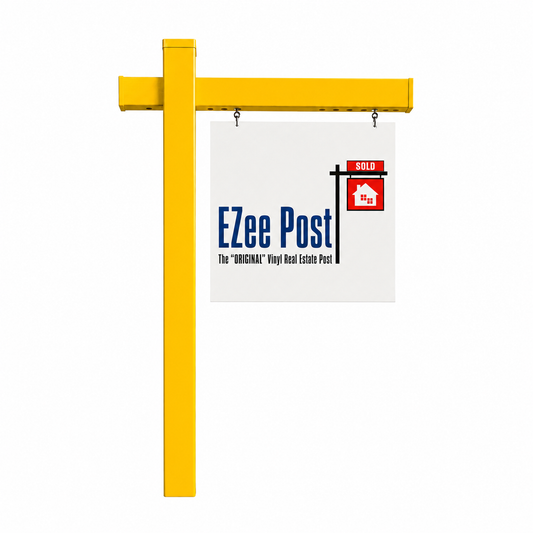 Classic 2-Piece Real Estate Sign Post - Yellow - EZee Post