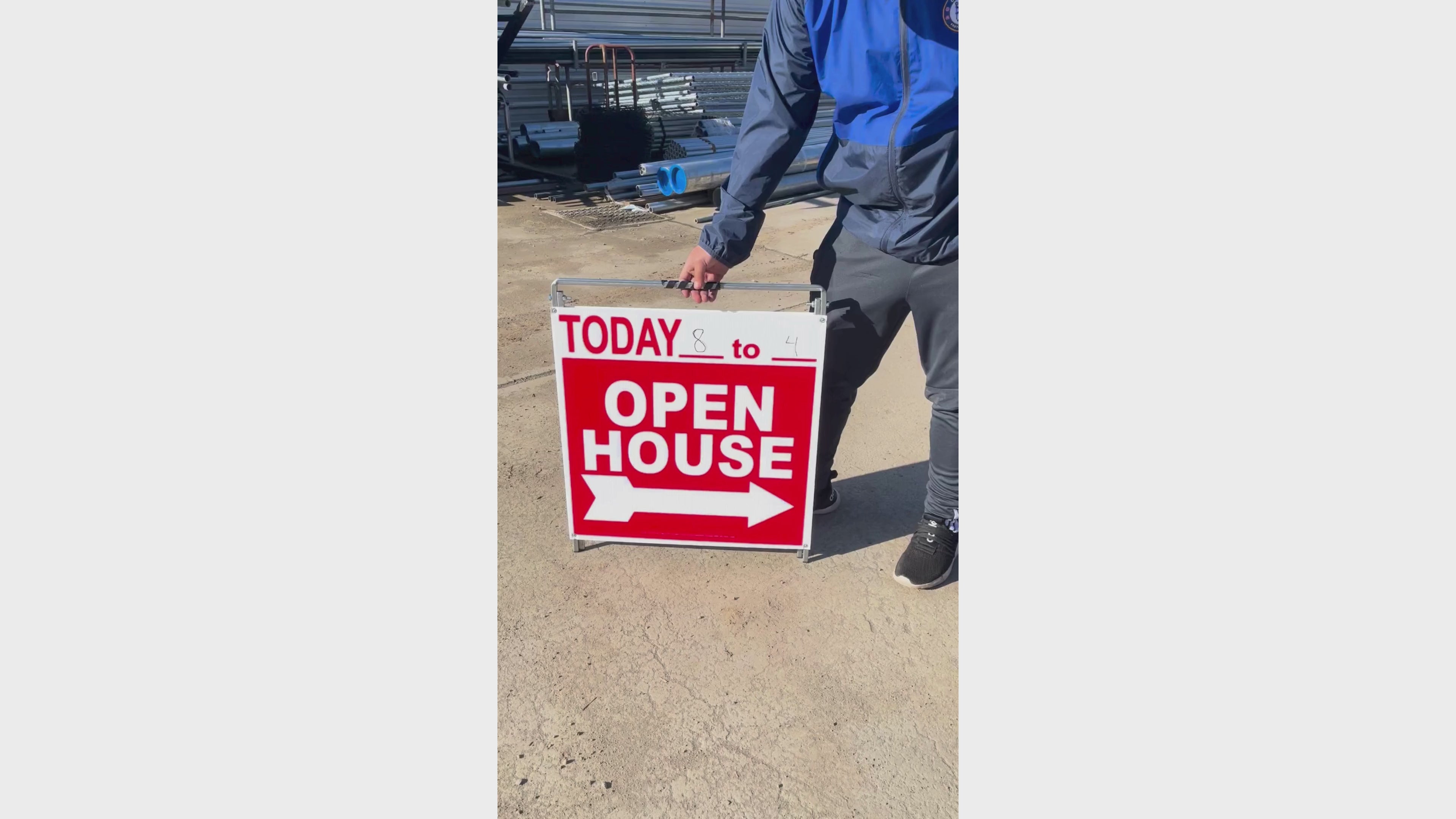 Open House Sign Metal A-Frame Kit - 5 Pack - Red