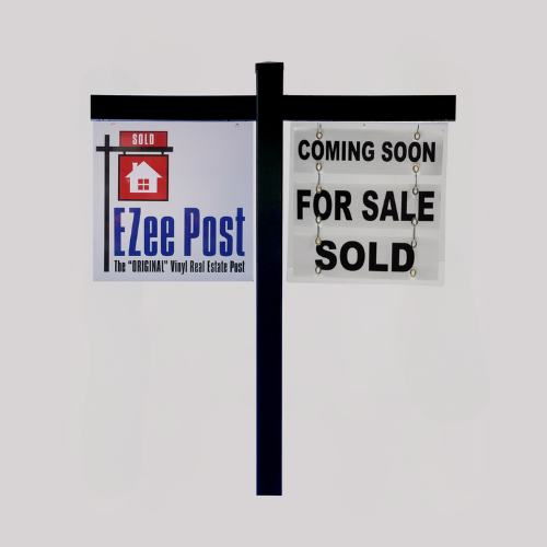 Corcovado 2-Piece Real Estate Yard Sign Post (Riders Included) - Black