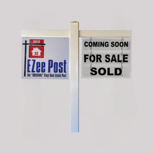 Corcovado 2-Piece Real Estate Yard Sign Post (Riders Included) - White