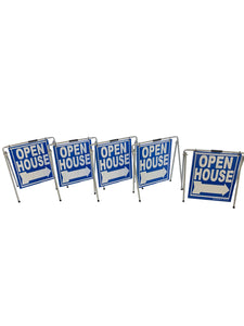Open House Sign A-Frame Kit - 5 Pack - Swinger - Blue