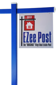 Classic Real Estate Yard Sign Post, Blue